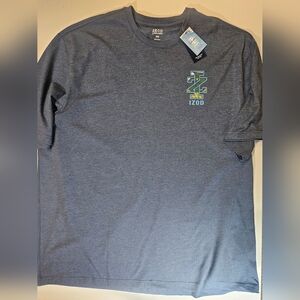 Izod Saltwater Mens 3XB Blue Golf Themed Soft Stretch Comfort Casual Graphic Tee